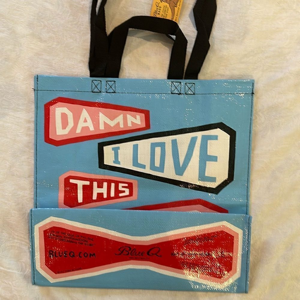 Blue Q Shopper Plastic Tote  Bag - I Love This Town Home Pride Recycled - Picture 2 of 16